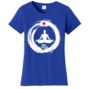 Bonsai Tree Enso Circle Zen Buddhist Japan Flag Meditation Cool Gift Women's T-Shirt