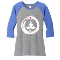 Bonsai Tree Enso Circle Zen Buddhist Japan Flag Meditation Cool Gift Women's Tri-Blend 3/4-Sleeve Raglan Shirt