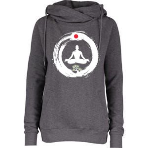 Bonsai Tree Enso Circle Zen Buddhist Japan Flag Meditation Cool Gift Womens Funnel Neck Pullover Hood