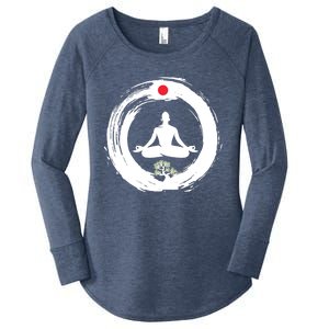 Bonsai Tree Enso Circle Zen Buddhist Japan Flag Meditation Cool Gift Women's Perfect Tri Tunic Long Sleeve Shirt