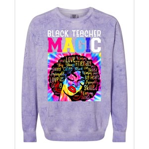 Black Teacher Educator Magic Africa Black History Juneteenth Funny Gift Colorblast Crewneck Sweatshirt