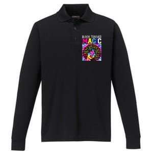 Black Teacher Educator Magic Africa Black History Juneteenth Funny Gift Performance Long Sleeve Polo