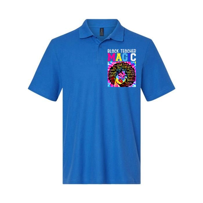 Black Teacher Educator Magic Africa Black History Juneteenth Funny Gift Softstyle Adult Sport Polo