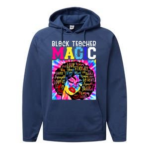 Black Teacher Educator Magic Africa Black History Juneteenth Funny Gift Performance Fleece Hoodie