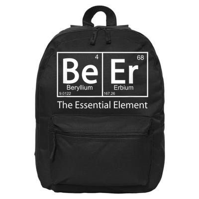 Beer The Essential Element Geeky Periodic Table Chemistry 16 in Basic Backpack