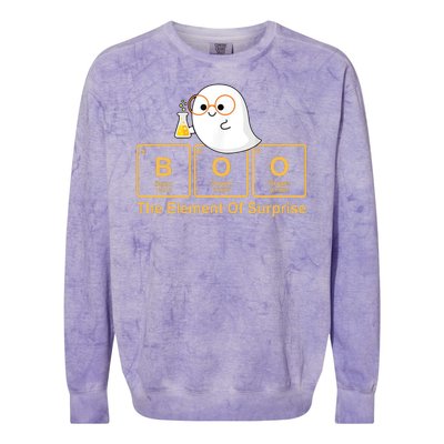 Boo The Element Of Surprise Ghost Chemist Halloween Colorblast Crewneck Sweatshirt