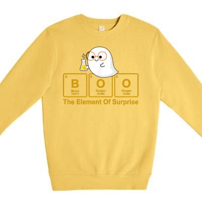 Boo The Element Of Surprise Ghost Chemist Halloween Premium Crewneck Sweatshirt