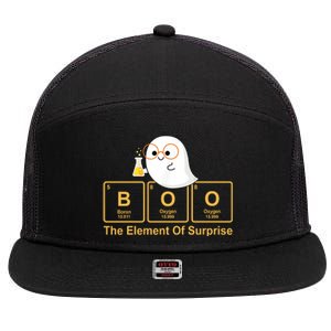 Boo The Element Of Surprise Ghost Chemist Halloween 7 Panel Mesh Trucker Snapback Hat