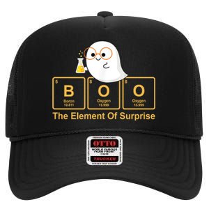 Boo The Element Of Surprise Ghost Chemist Halloween High Crown Mesh Back Trucker Hat