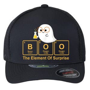 Boo The Element Of Surprise Ghost Chemist Halloween Flexfit Unipanel Trucker Cap