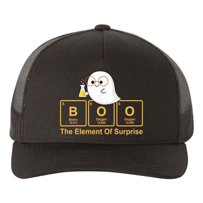 Boo The Element Of Surprise Ghost Chemist Halloween Yupoong Adult 5-Panel Trucker Hat