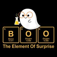 Boo The Element Of Surprise Ghost Chemist Halloween Full-Length Apron With Pockets