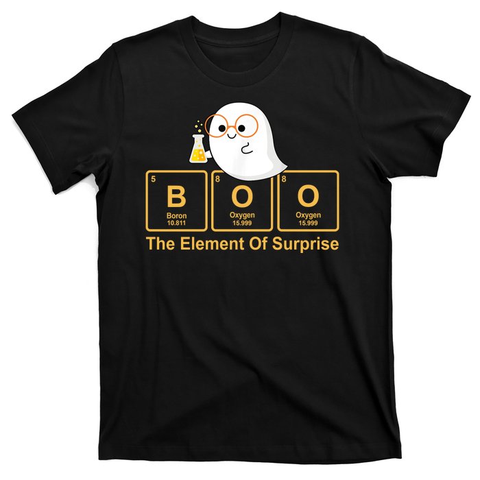 Boo The Element Of Surprise Ghost Chemist Halloween T-Shirt