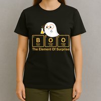 Boo The Element Of Surprise Ghost Chemist Halloween T-Shirt