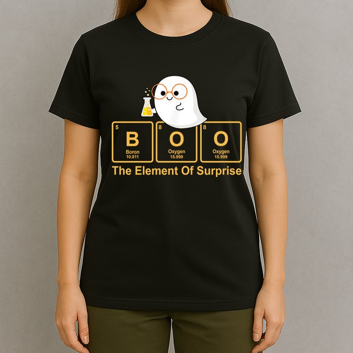 Boo The Element Of Surprise Ghost Chemist Halloween T-Shirt
