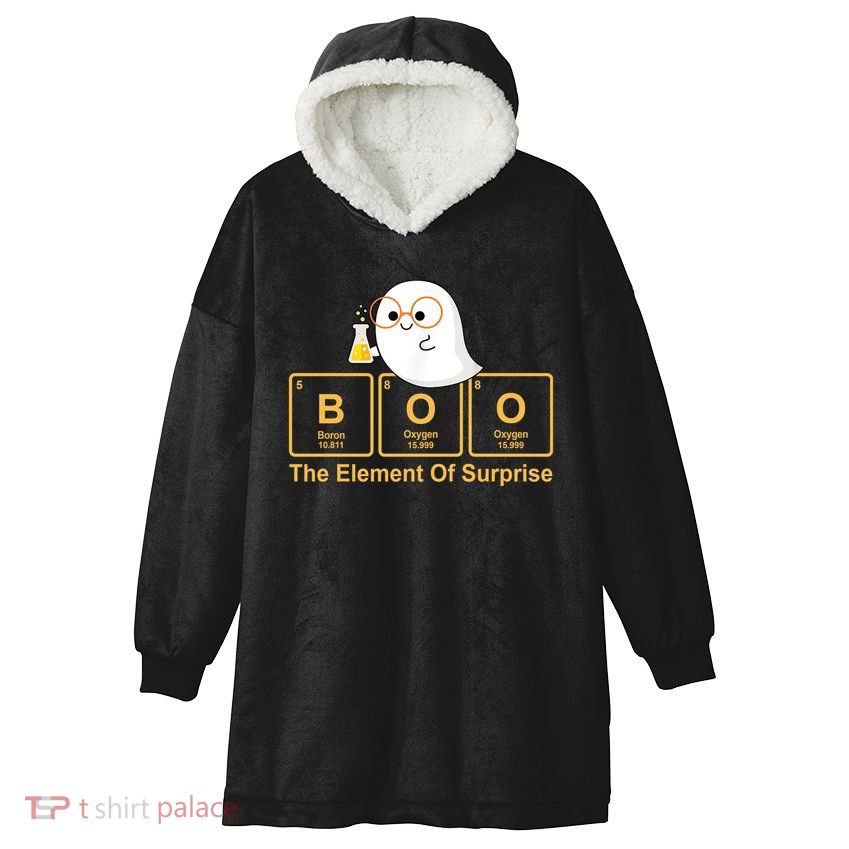 Boo The Element Of Surprise Ghost Chemist Halloween Hooded Wearable Blanket