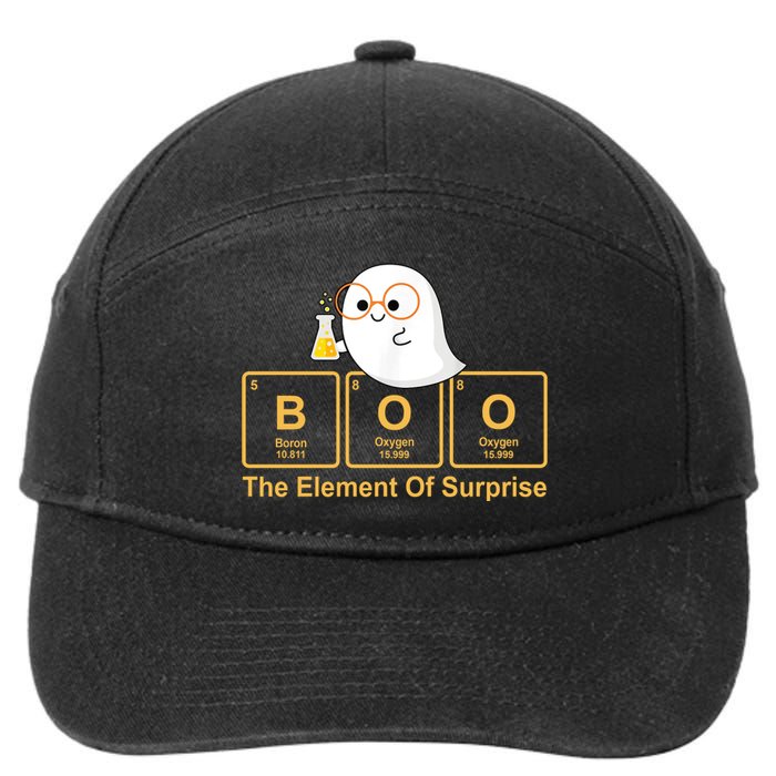 Boo The Element Of Surprise Ghost Chemist Halloween 7-Panel Snapback Hat