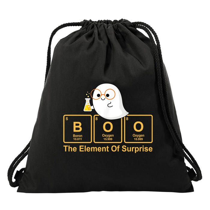 Boo The Element Of Surprise Ghost Chemist Halloween Drawstring Bag