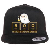 Boo The Element Of Surprise Ghost Chemist Halloween Flat Bill Trucker Hat