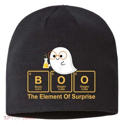 Boo The Element Of Surprise Ghost Chemist Halloween Sustainable Beanie