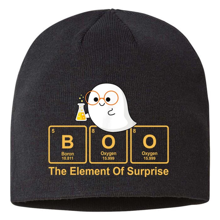 Boo The Element Of Surprise Ghost Chemist Halloween Sustainable Beanie