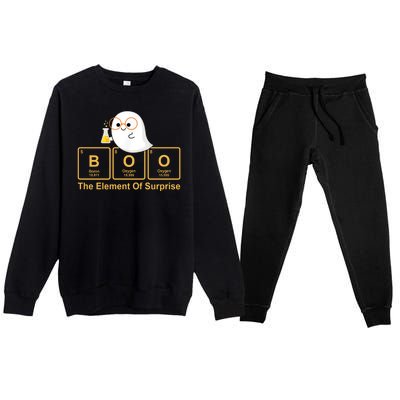 Boo The Element Of Surprise Ghost Chemist Halloween Premium Crewneck Sweatsuit Set