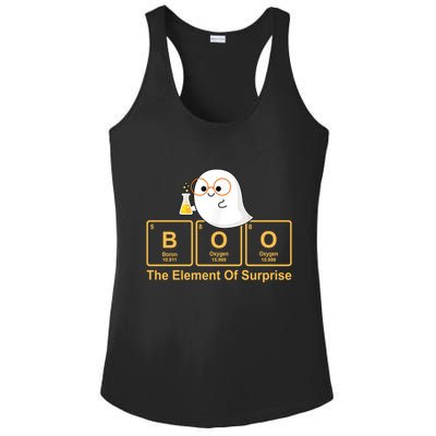 Boo The Element Of Surprise Ghost Chemist Halloween Ladies PosiCharge Competitor Racerback Tank