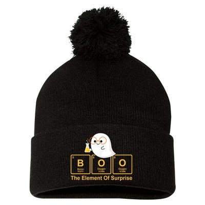 Boo The Element Of Surprise Ghost Chemist Halloween Pom Pom 12in Knit Beanie