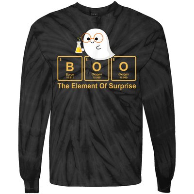 Boo The Element Of Surprise Ghost Chemist Halloween Tie-Dye Long Sleeve Shirt