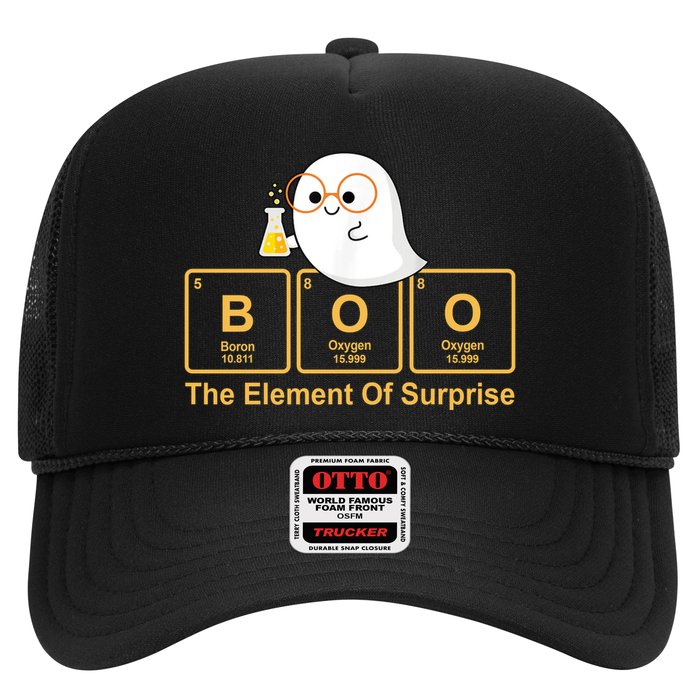 Boo The Element Of Surprise Ghost Chemist Halloween Trucker Hat