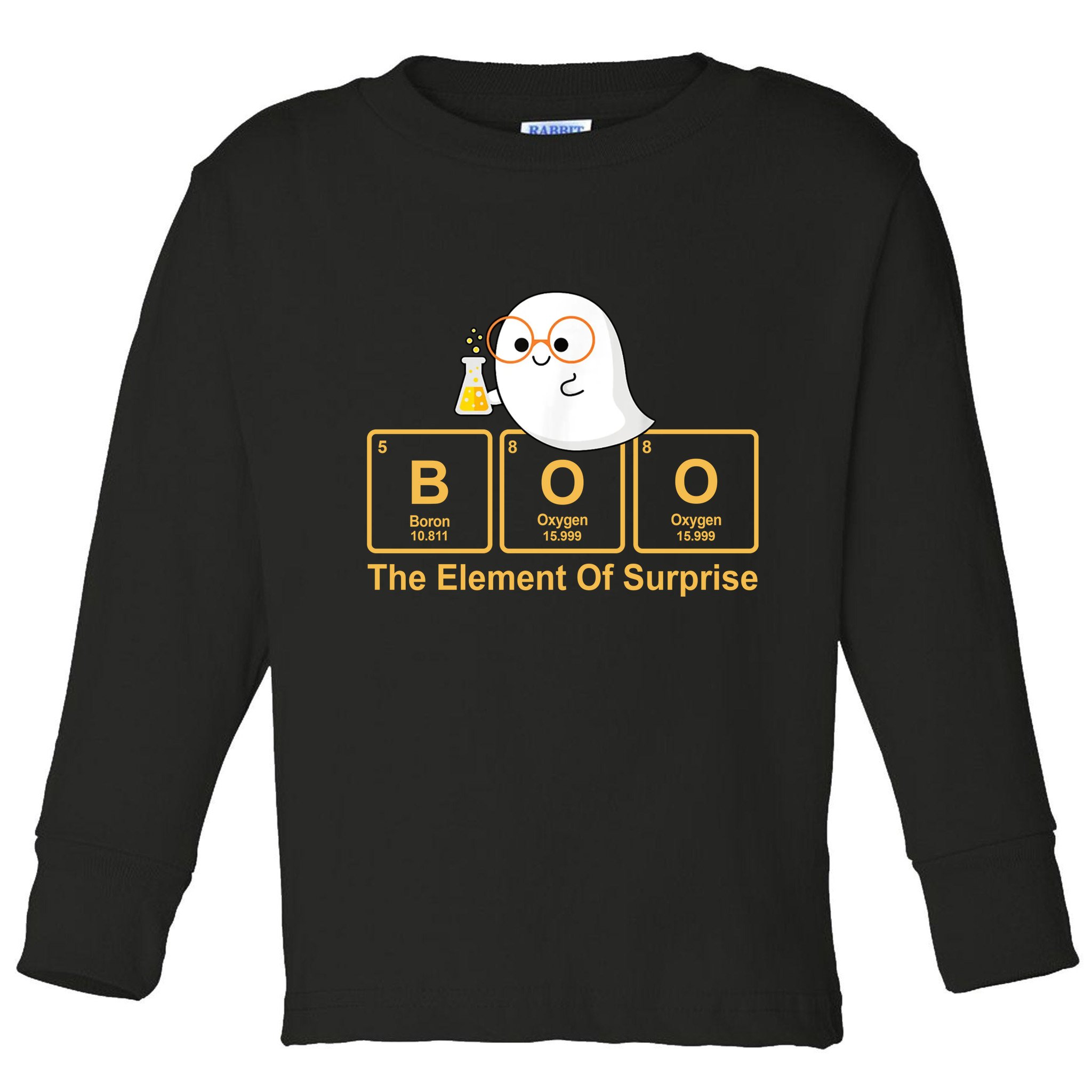 Boo The Element Of Surprise Ghost Chemist Halloween Toddler Long Sleeve Shirt