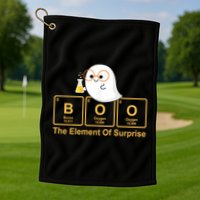 Boo The Element Of Surprise Ghost Chemist Halloween Golf Towel