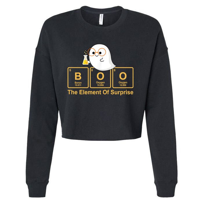Boo The Element Of Surprise Ghost Chemist Halloween Cropped Pullover Crew