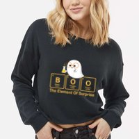 Boo The Element Of Surprise Ghost Chemist Halloween Cropped Pullover Crew