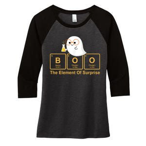 Boo The Element Of Surprise Ghost Chemist Halloween Women's Tri-Blend 3/4-Sleeve Raglan Shirt