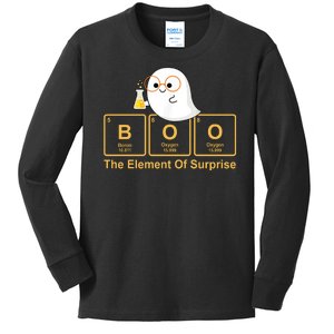 Boo The Element Of Surprise Ghost Chemist Halloween Kids Long Sleeve Shirt