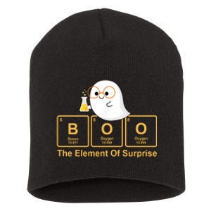 Boo The Element Of Surprise Ghost Chemist Halloween Short Acrylic Beanie