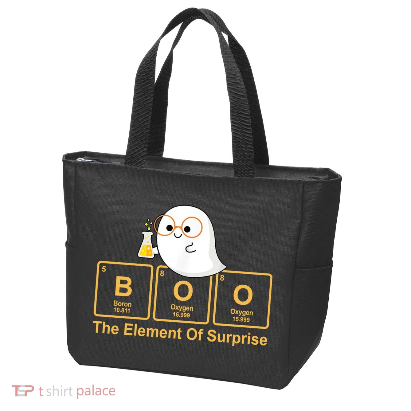 Boo The Element Of Surprise Ghost Chemist Halloween Zip Tote Bag
