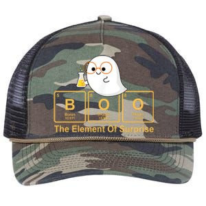 Boo The Element Of Surprise Ghost Chemist Halloween Retro Rope Trucker Hat Cap