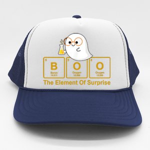 Boo The Element Of Surprise Ghost Chemist Halloween Trucker Hat