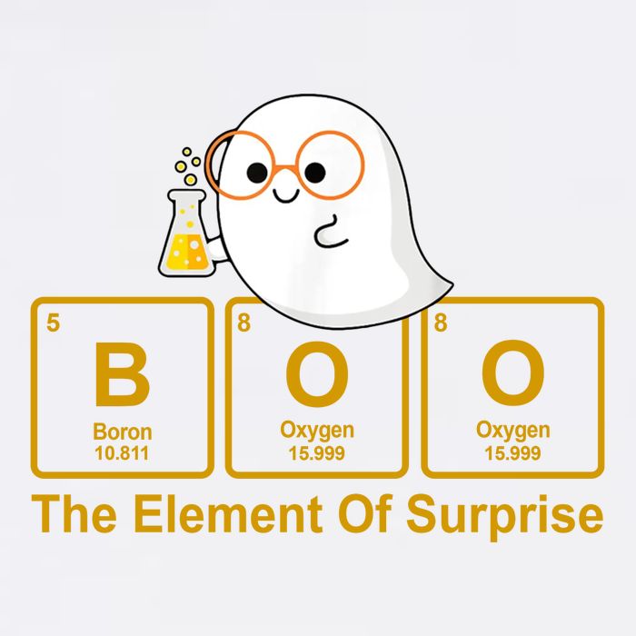 Boo The Element Of Surprise Ghost Chemist Halloween Garment-Dyed Sweatshirt