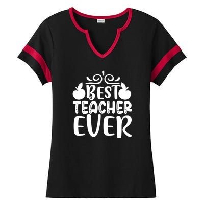 Best Teacher Ever Ladies Halftime Notch Neck Tee