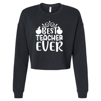 Best Teacher Ever Cropped Pullover Crew