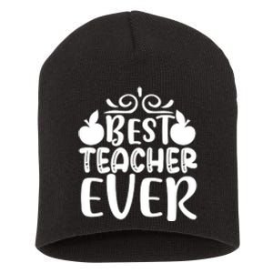 Best Teacher Ever Short Acrylic Beanie