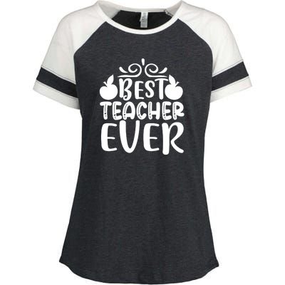 Best Teacher Ever Enza Ladies Jersey Colorblock Tee