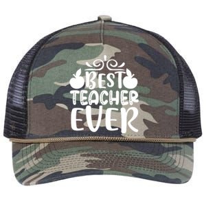 Best Teacher Ever Retro Rope Trucker Hat Cap