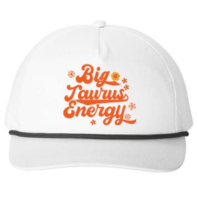 Big Taurus Energy Groovy Zodiac Sign Astrology Horoscope Snapback Five-Panel Rope Hat