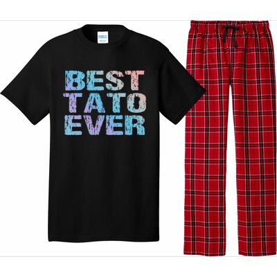 Best Tato Ever Dad Ukraine Distressed Gift Pajama Set