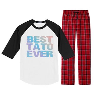 Best Tato Ever Dad Ukraine Distressed Gift Raglan Sleeve Pajama Set