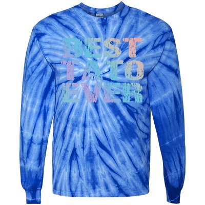 Best Tato Ever Dad Ukraine Distressed Gift Tie-Dye Long Sleeve Shirt